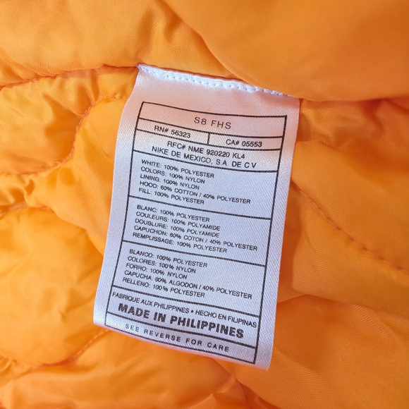 Vintage Techno Moto Nike Hooded Jacket Men’s Medium Orange Puffer Track Zip Y2K - Picture 7 of 12